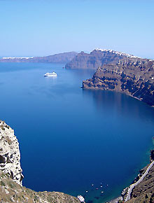 Overlooking Akrotiri Caldera Beach