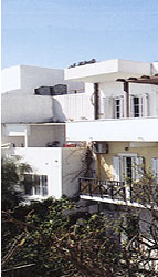 Delfini 1 is a small hotel on the lower road in Fira just below the main square