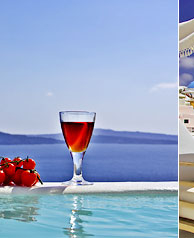 Relax in the Jacuzzi Pool at the edge of the Caldera, glass of wine in hand, and just gaze ... this is Residence Suites in Santorini