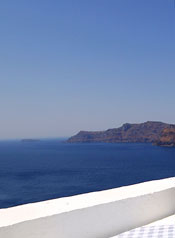 You can see the whole of Oia Caldera from Stelios Rooms