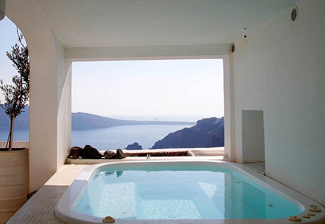 Pool in white house, Oia Santorini,GR