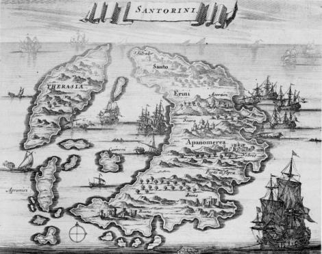 Ancient map of Santorini