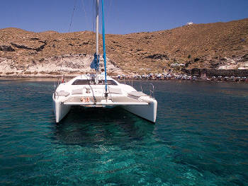 Catamaran on beach