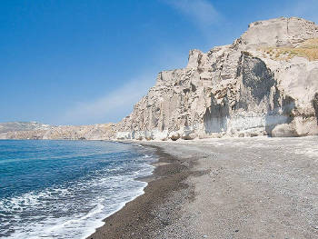 Santorini island white beach