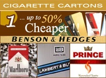 Cigarette Cartons up to 50% cheaper!