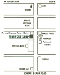 Map of Our Location in Kamari Santorini