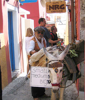 A Typical Scene in the Streets of Fira
