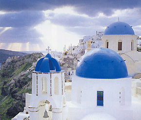 Blue Domed Churches of Santorini - Tholos Area