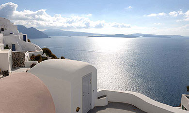 The Endless Blue of the Aegean from Cave House Settlements